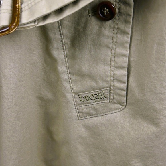 Bugatti Trench Coat Mens 44L Beige Vintage Long Cotton Made in West Germany - Picture 8 of 16